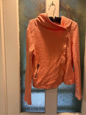 Coral Zip-Accent Hooded Jacket